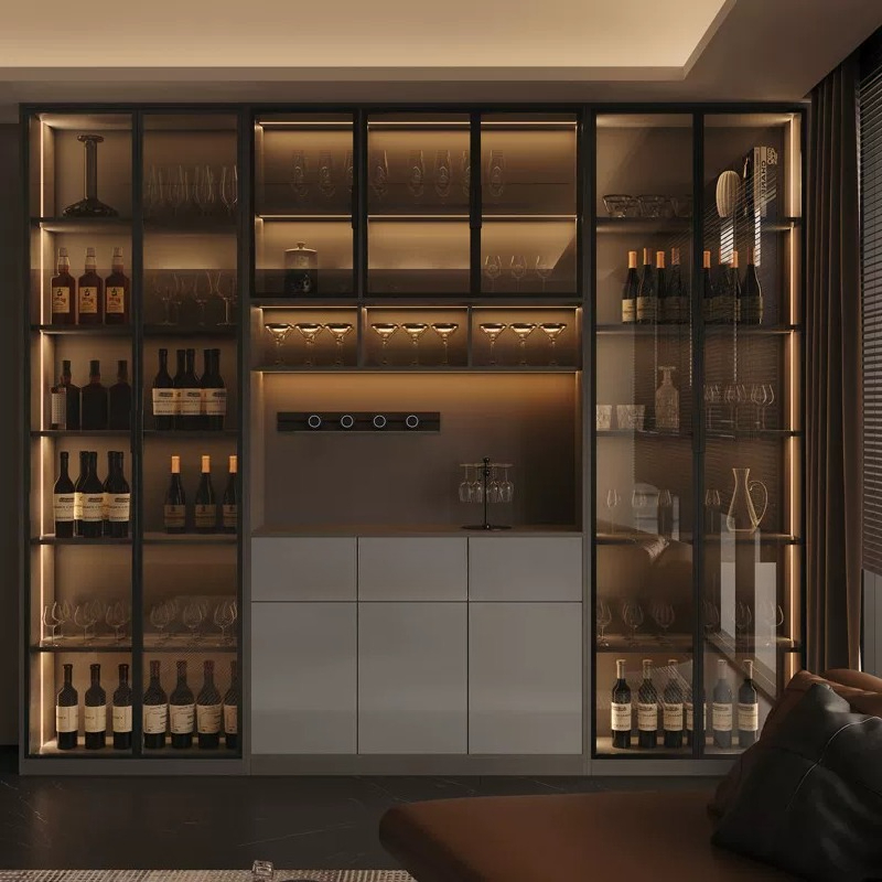 Storage - Light luxury Italian dining side wine
