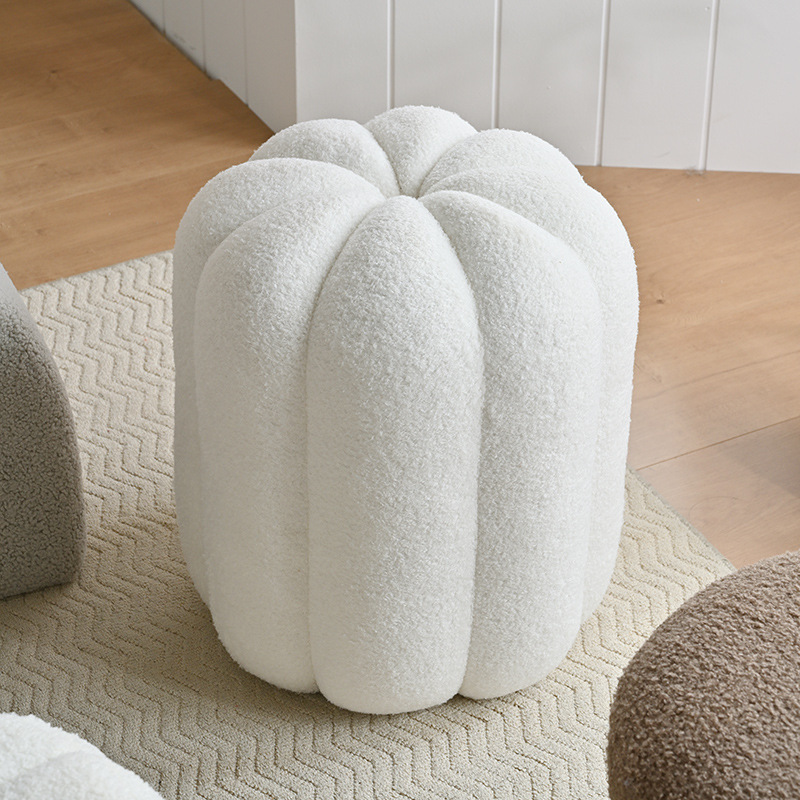 Bedroom Furniture - Simple Vanity Stools Pumpkin Shape Teddy