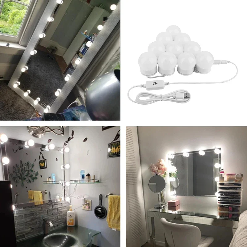 Full Length Mirror Jewelry Armoire - 10PCS LED Make up Mirror Light