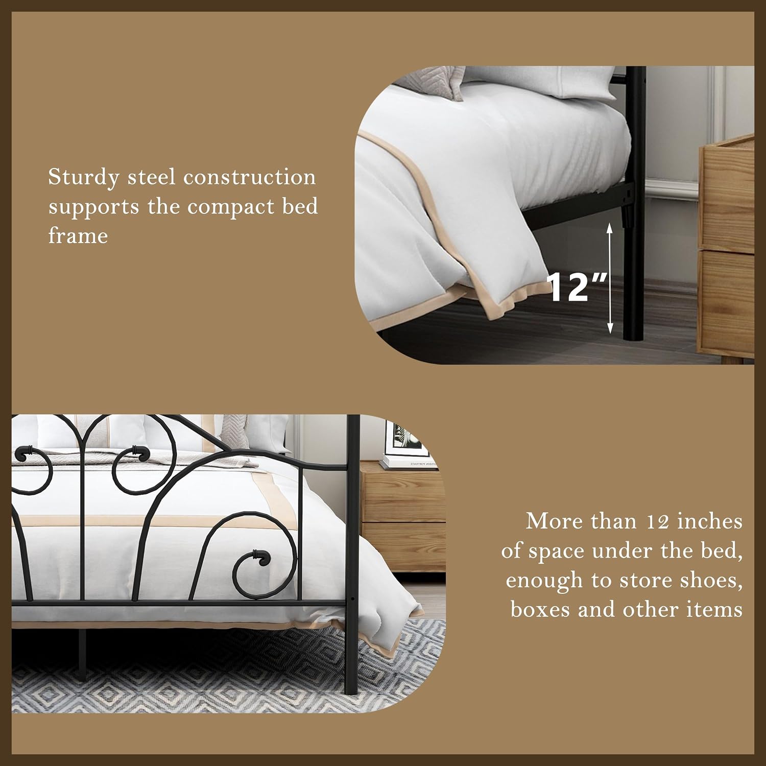 Queen Size Metal Canopy Bed Fr - Canopy Bed Frame Metal Queen ulasan dan harga