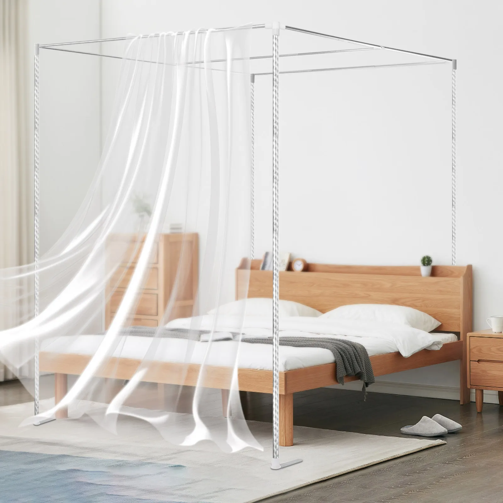 4 Corner Bedding Canopy Frame  - Canopy Bed Frame Metal Queen ulasan dan harga