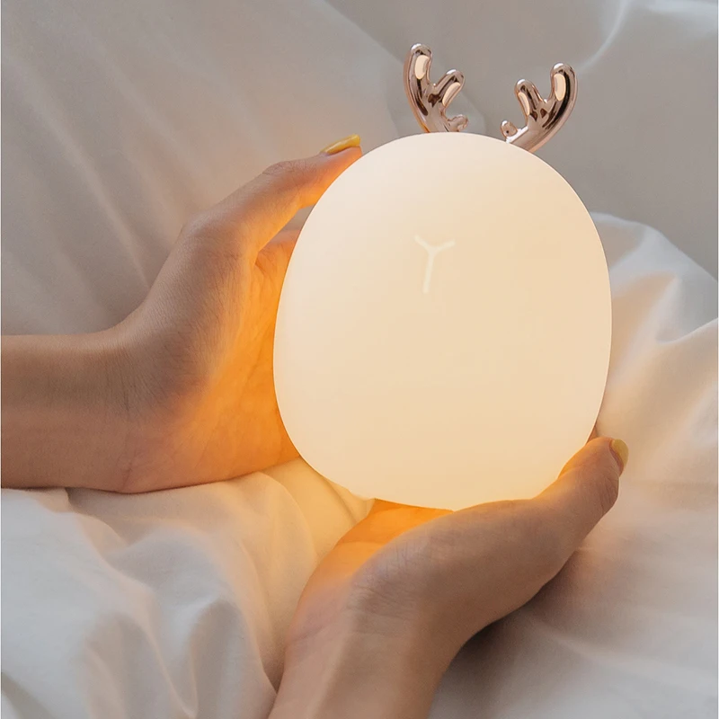 Led Carton Deer Rabbit Silicon - Floating Nightstand With Led Light ulasan dan harga