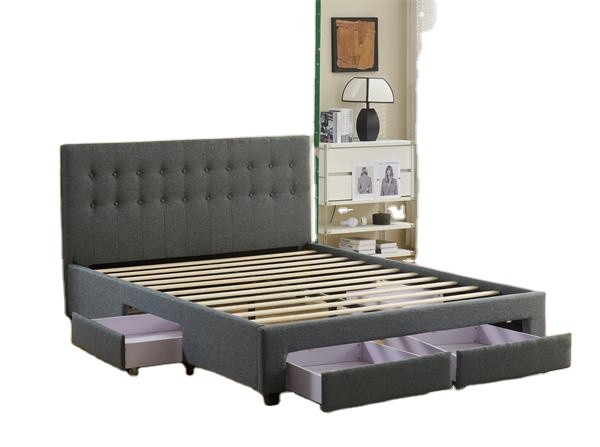Modern  Double Bed Frame with  - King Size Bed Frame With Storage Drawers ulasan dan harga