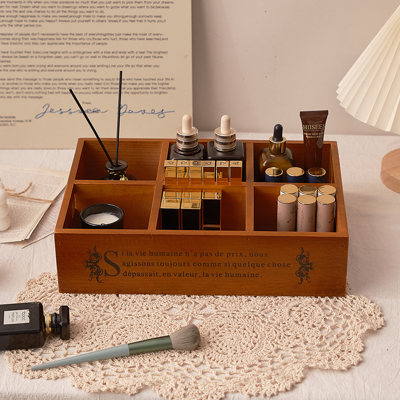 Zakka retro wooden portable si - Storage ulasan dan harga