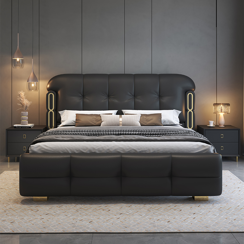 Modern Luxury Wooden Bedroom F - King Size Bed Frame With Storage Drawers ulasan dan harga
