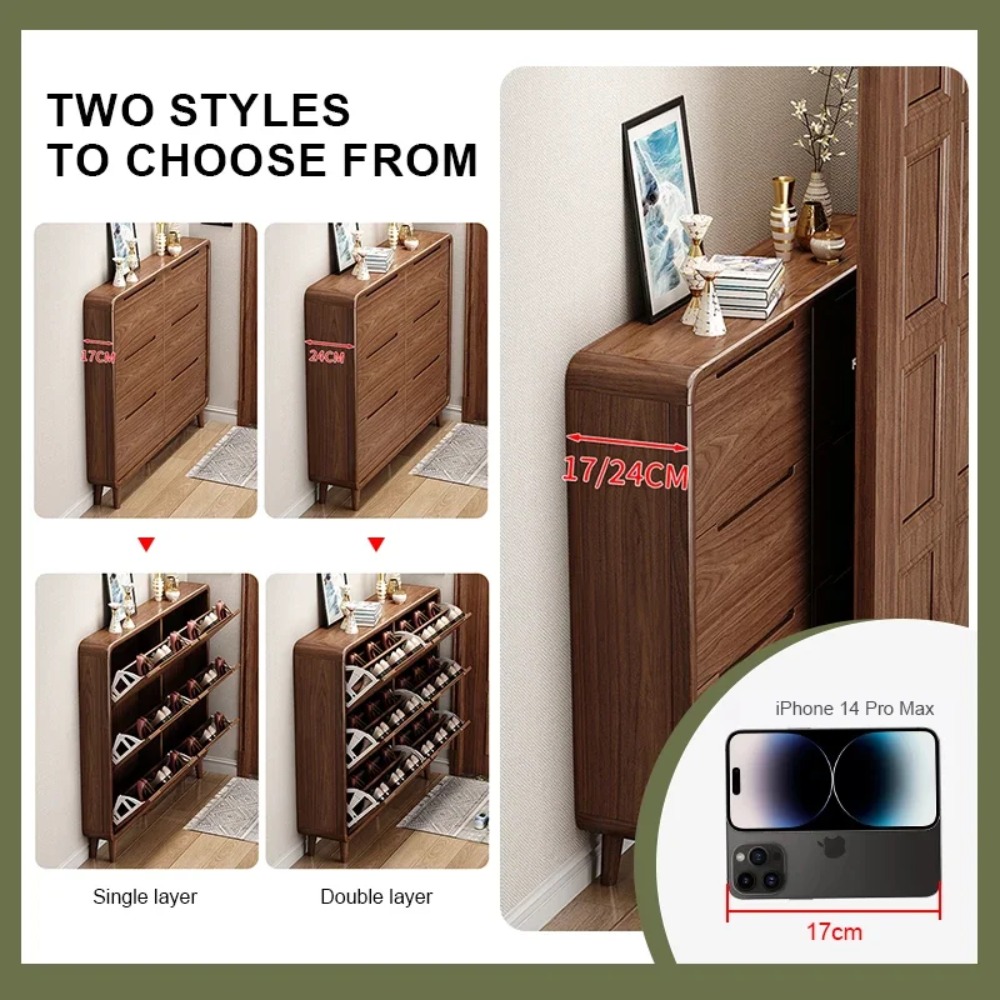 Slim Flip Door Shoe Cabinet Ru - Shoe Rack Cabinet Narrow Entryway ulasan dan harga