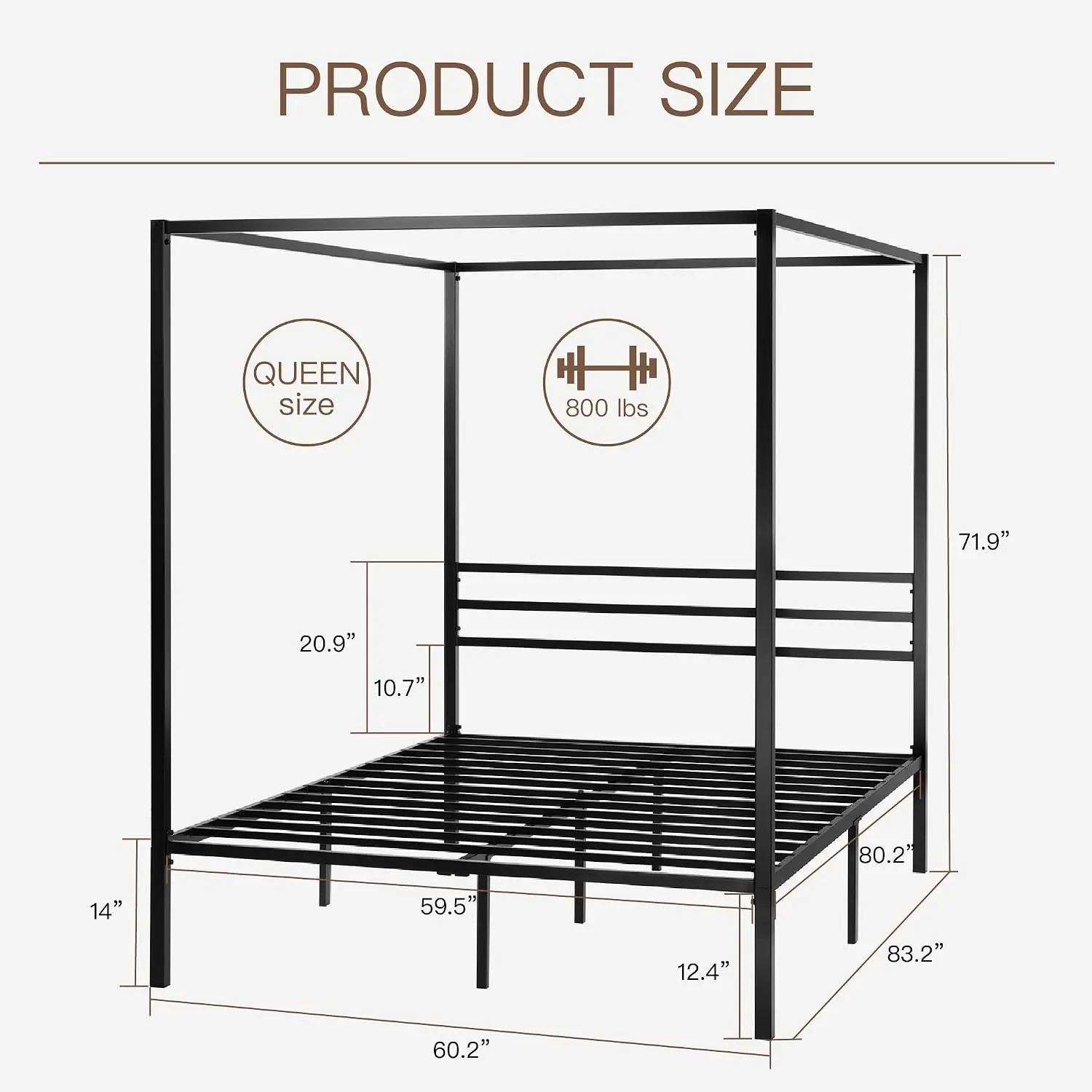 Queen Size Metal Canopy Bed Fr - Canopy Bed Frame Metal Queen ulasan dan harga