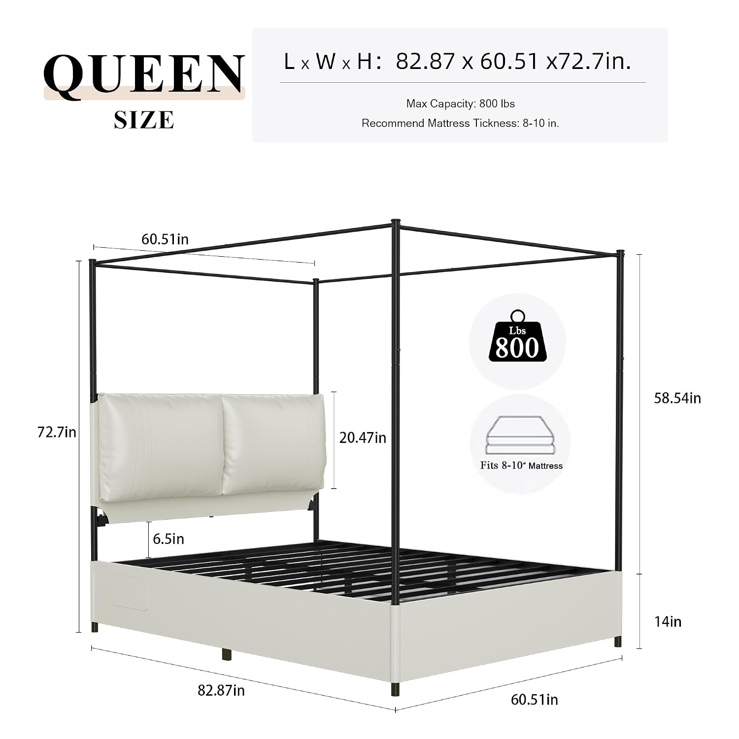 Queen Canopy Bed Frame Upholst - Canopy Bed Frame Metal Queen ulasan dan harga