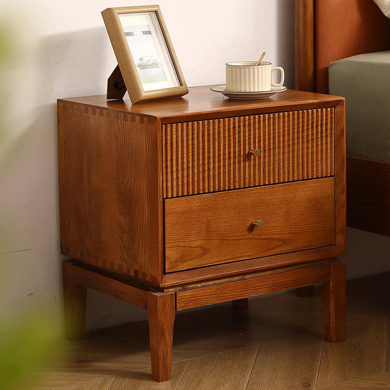 Retro Solid Wood Nightstands,F - Solid Wood Nightstand 2 Drawers ulasan dan harga