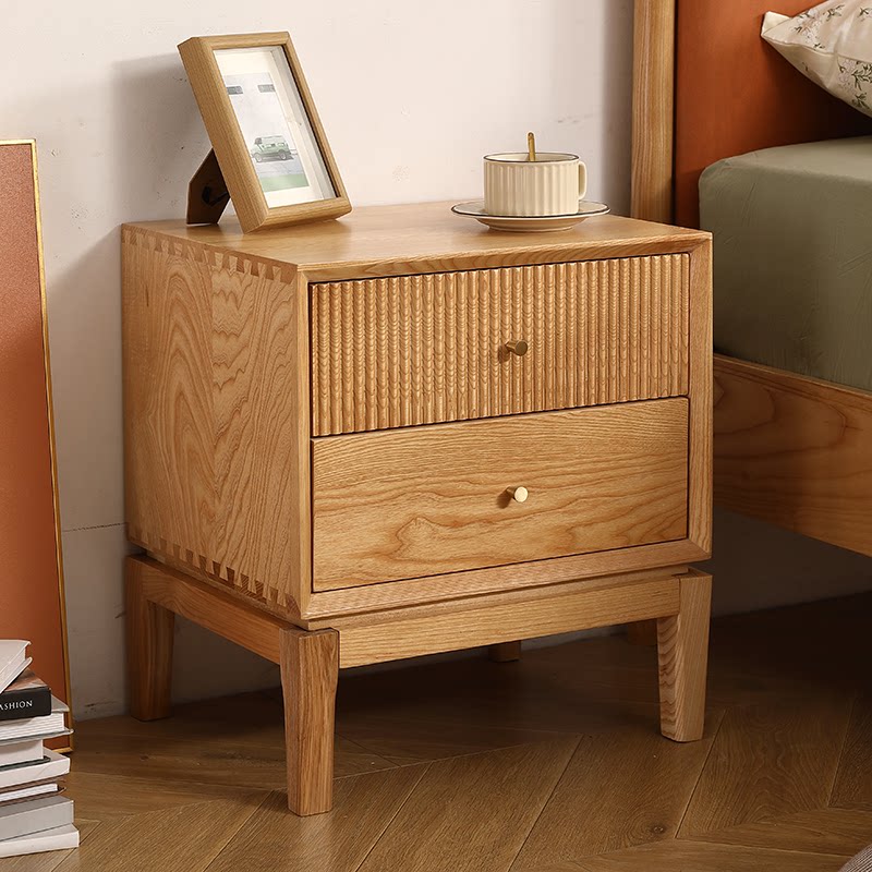 Retro Solid Wood Nightstands,F - Solid Wood Nightstand 2 Drawers ulasan dan harga