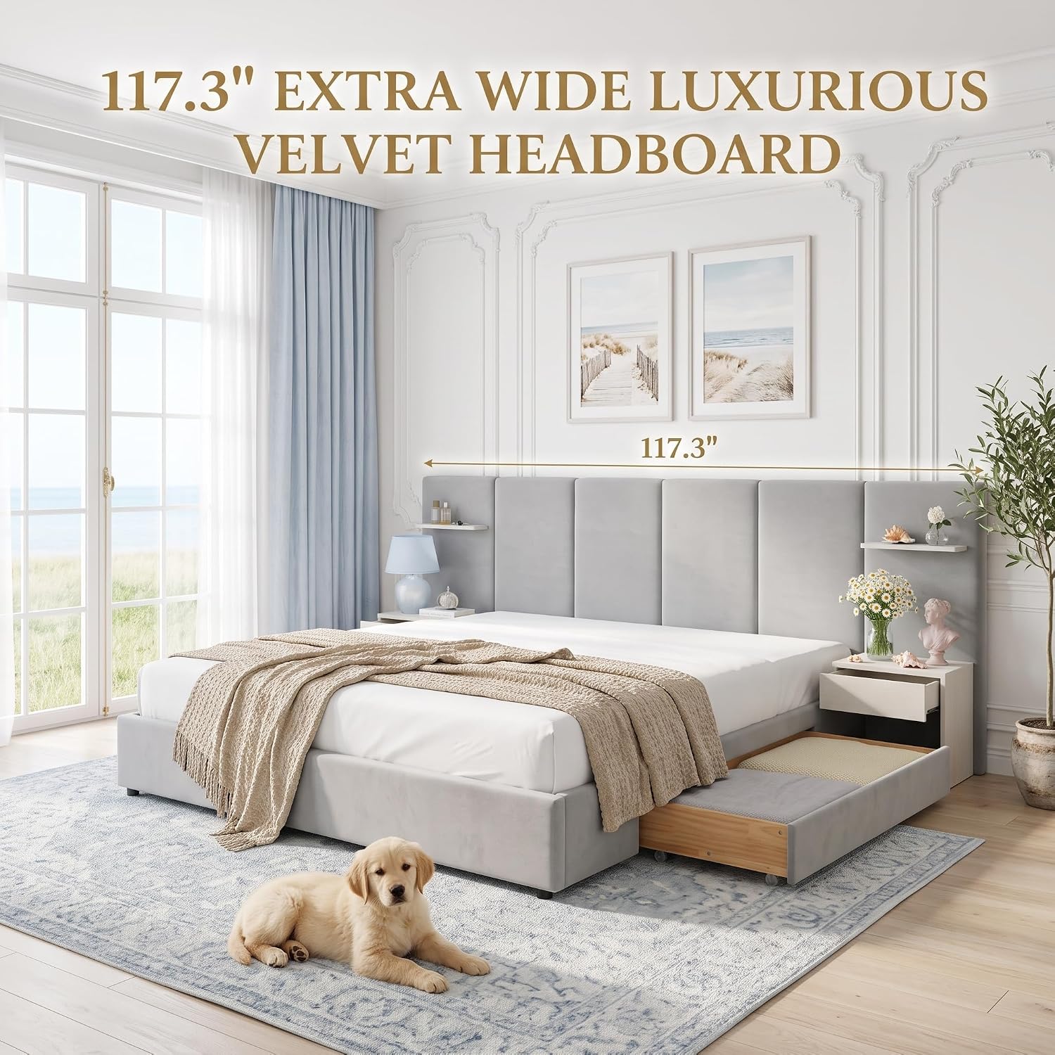 King Size Bed Frame with Stora - King Size Bed Frame With Storage Drawers ulasan dan harga