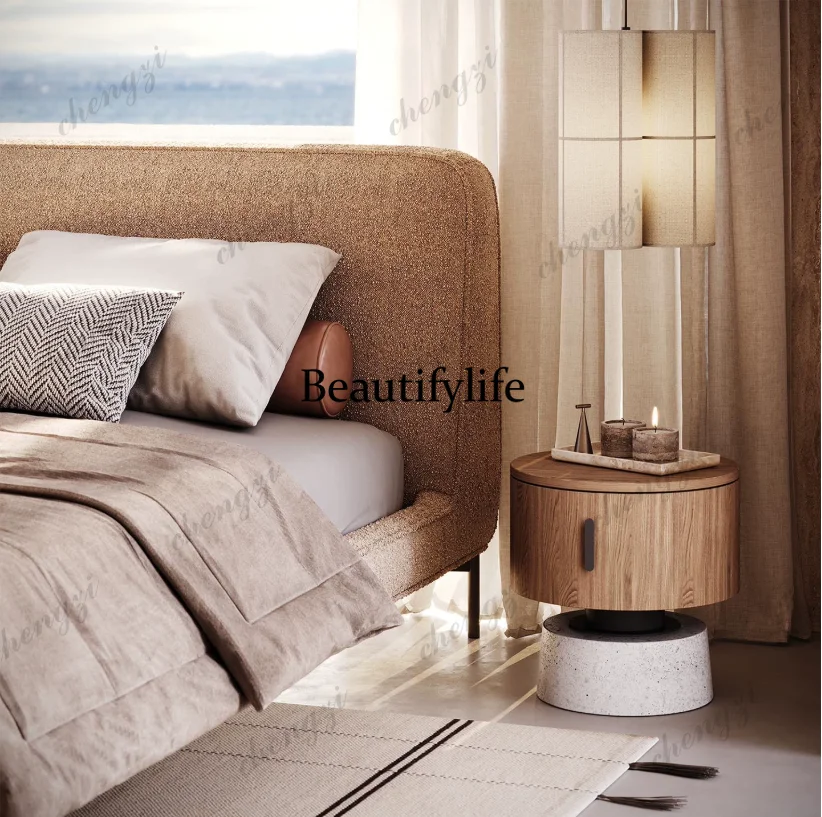 C178Round solid wood bedside t - Storage ulasan dan harga