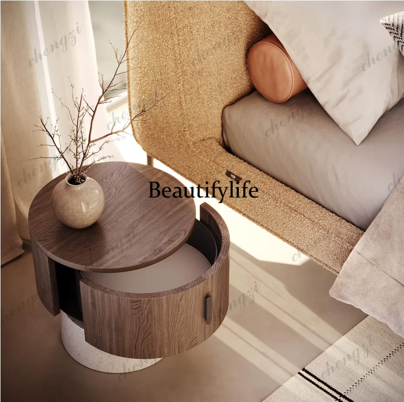 C178Round solid wood bedside t - Storage ulasan dan harga