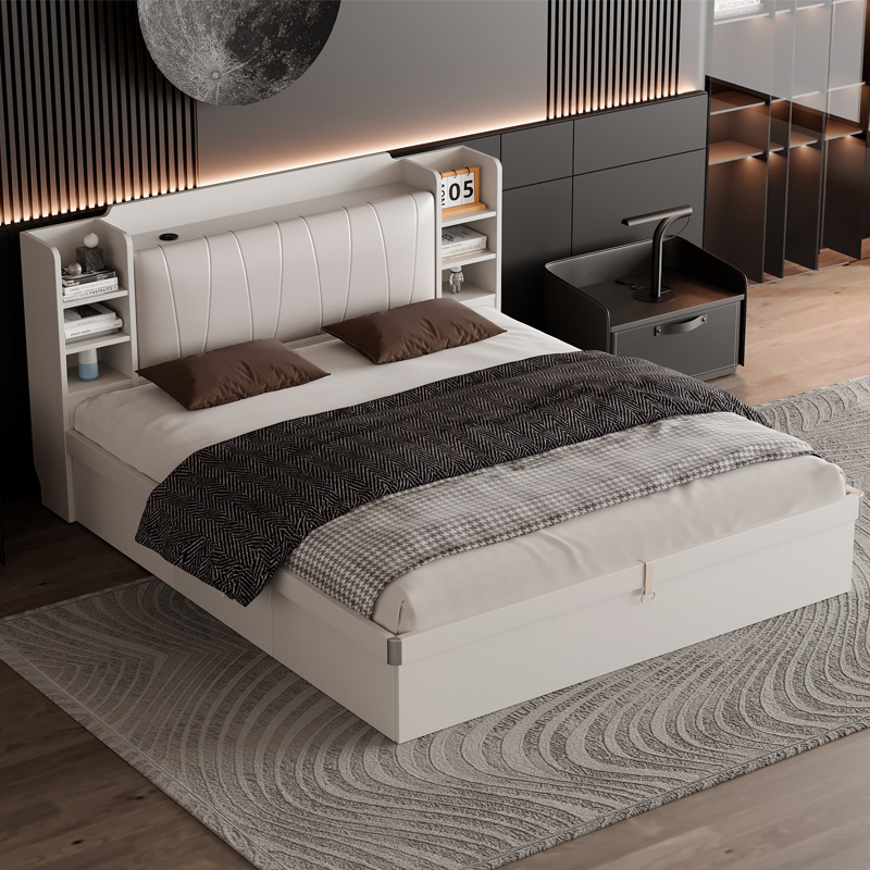 Wooden Modern Sets Hydraulic L - King Size Bed Frame With Storage Drawers ulasan dan harga