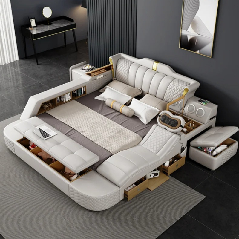 Wooden With Drawers Double Bed - King Size Bed Frame With Storage Drawers ulasan dan harga