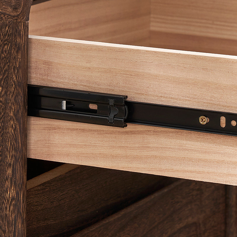 Retro Solid Wood Bedroom Night - Solid Wood Nightstand 2 Drawers ulasan dan harga