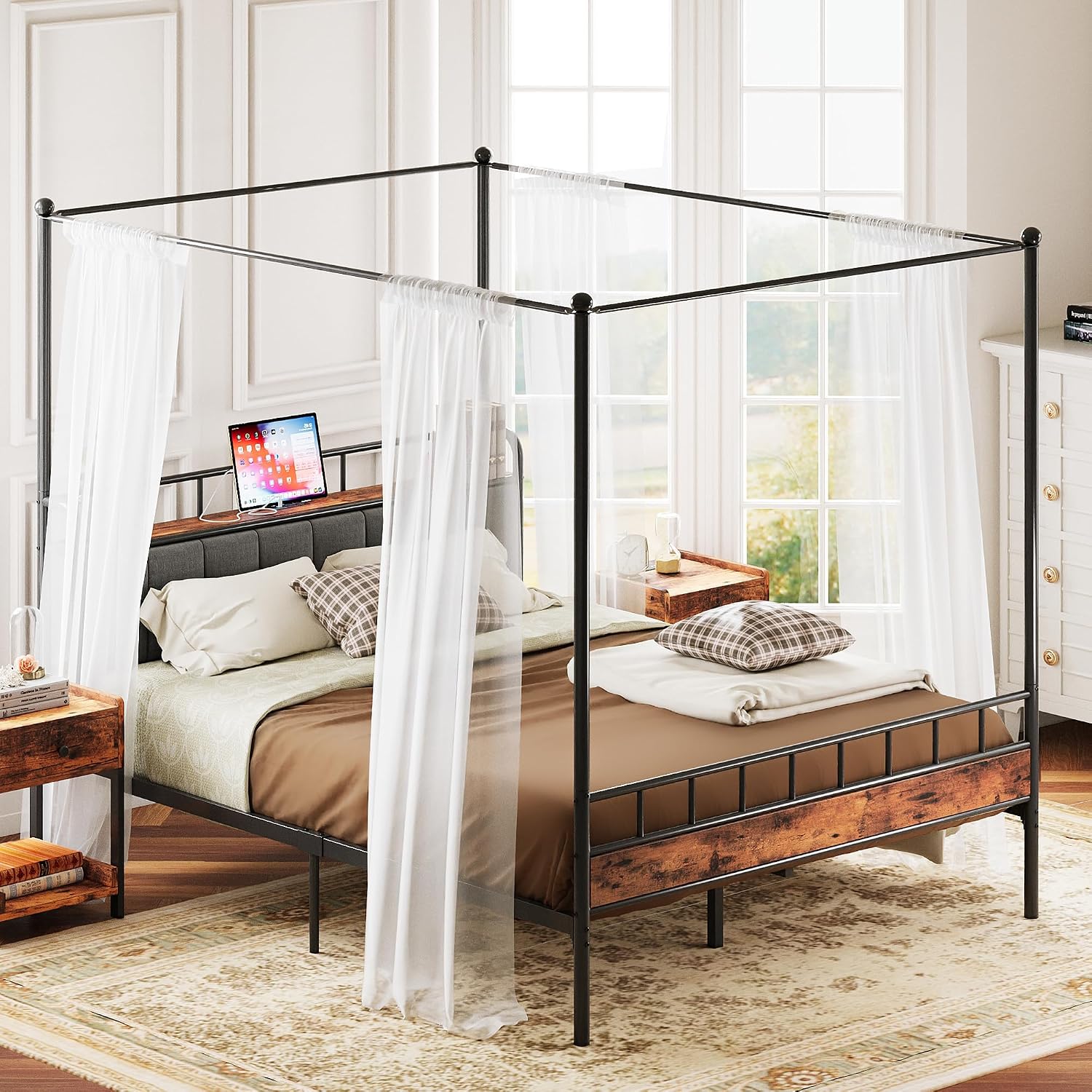Queen Canopy Bed Frame Storage - Canopy Bed Frame Metal Queen ulasan dan harga