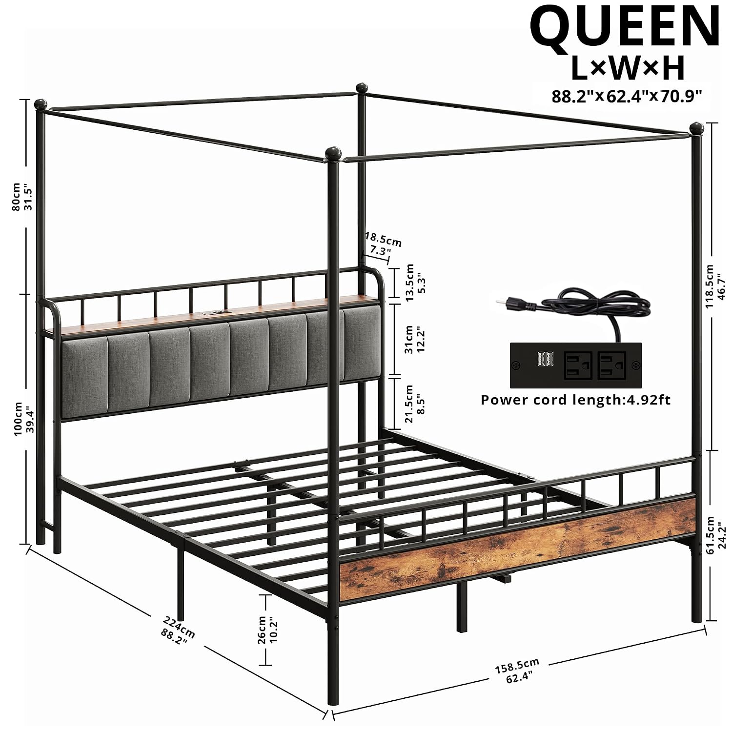 Queen Canopy Bed Frame Storage - Canopy Bed Frame Metal Queen ulasan dan harga