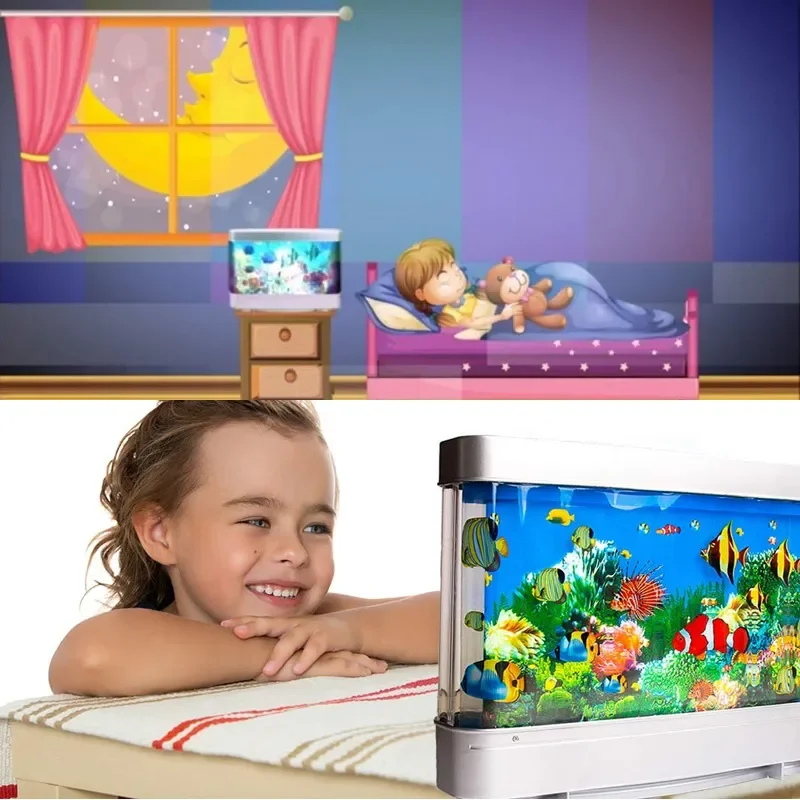 Tropical Fish Tank Lamps Artif - Floating Nightstand With Led Light ulasan dan harga