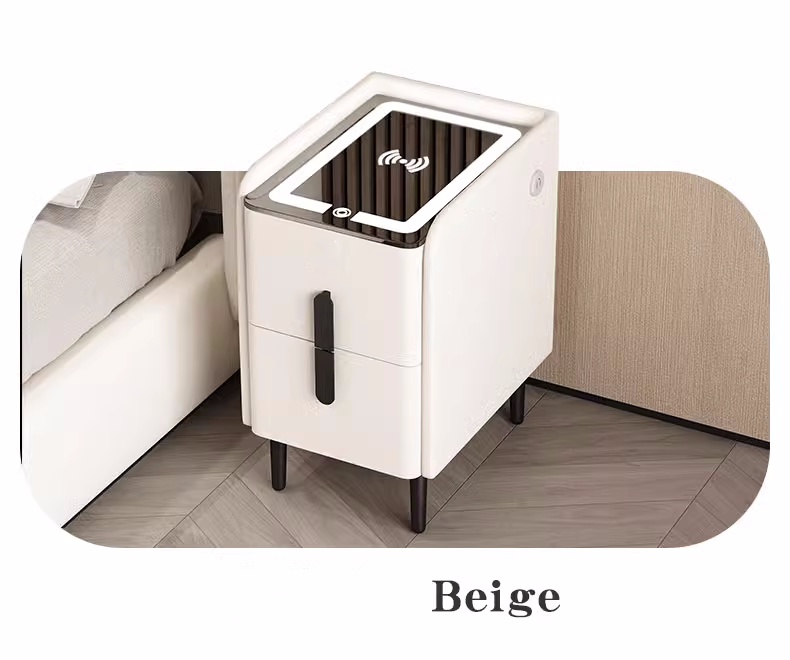 Nordic Style Smart Bedside Tab - Solid Wood Nightstand 2 Drawers ulasan dan harga