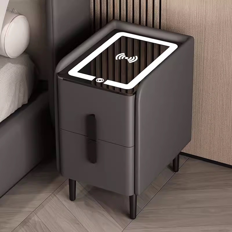 Nordic Style Smart Bedside Tab - Solid Wood Nightstand 2 Drawers ulasan dan harga