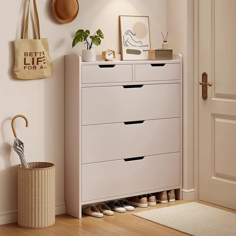 Solid Wood Core Shoe Cabinet 1 - Shoe Rack Cabinet Narrow Entryway ulasan dan harga