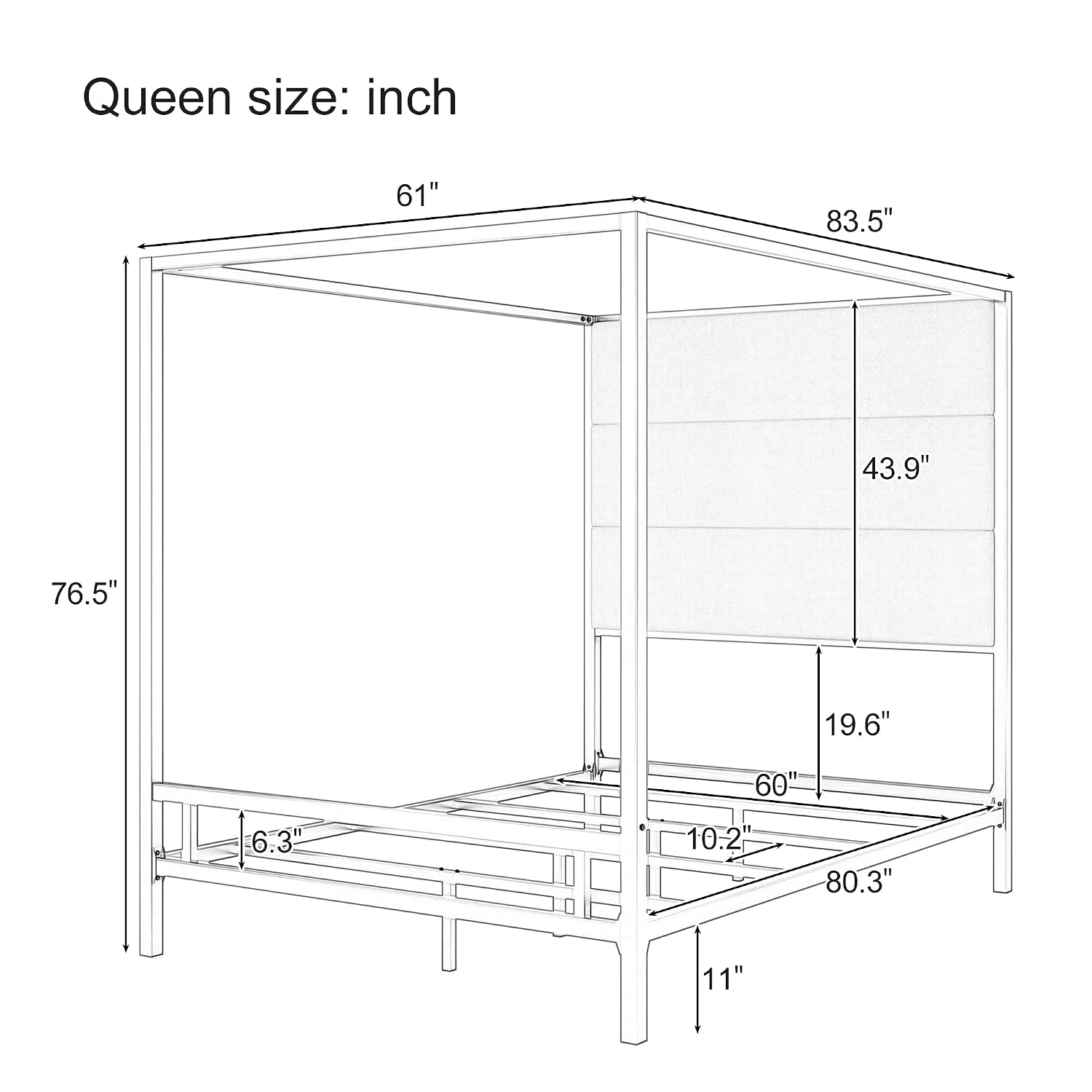 Queen Canopy Bed Tall Velvet U - Canopy Bed Frame Metal Queen ulasan dan harga