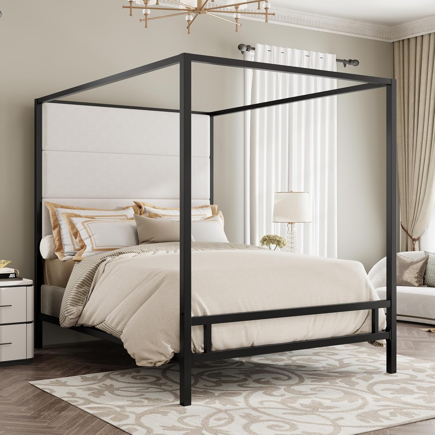 Queen Canopy Bed Tall Velvet U - Canopy Bed Frame Metal Queen ulasan dan harga
