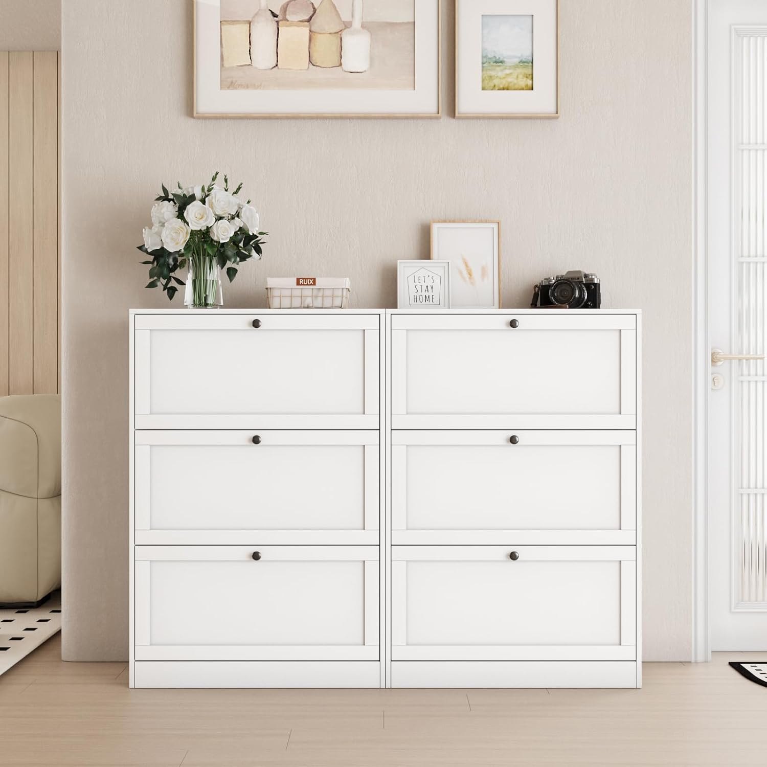 Shoe Storage Cabinet, Three Fl - Shoe Rack Cabinet Narrow Entryway ulasan dan harga