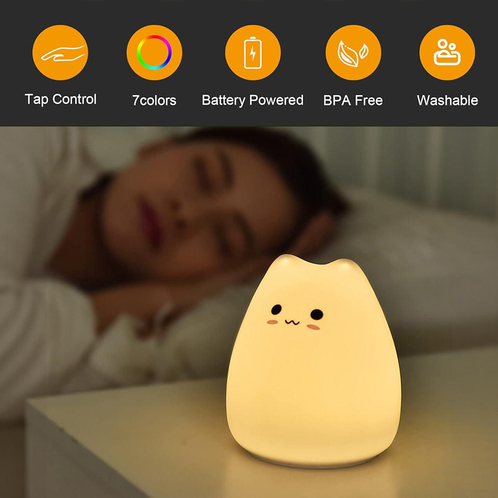 Cute Cat Night Light RGB Color - Floating Nightstand With Led Light ulasan dan harga