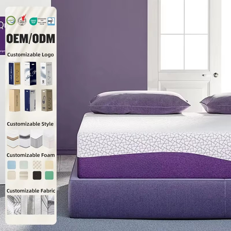 OEM/ODM Prple Colour Mattress  - Memory Foam Mattress In A Box Queen ulasan dan harga