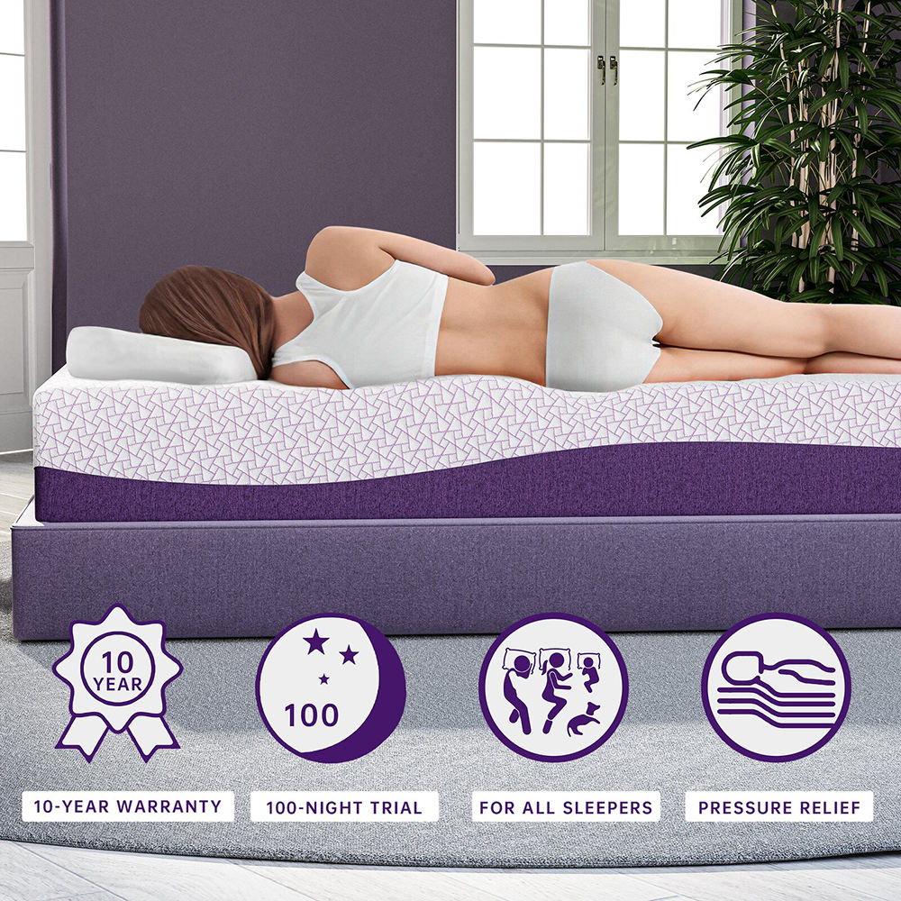 OEM/ODM Prple Colour Mattress  - Memory Foam Mattress In A Box Queen ulasan dan harga