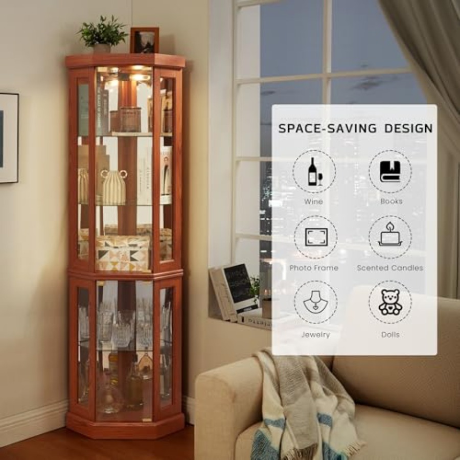 Corner curio cabinet for livin - Storage ulasan dan harga