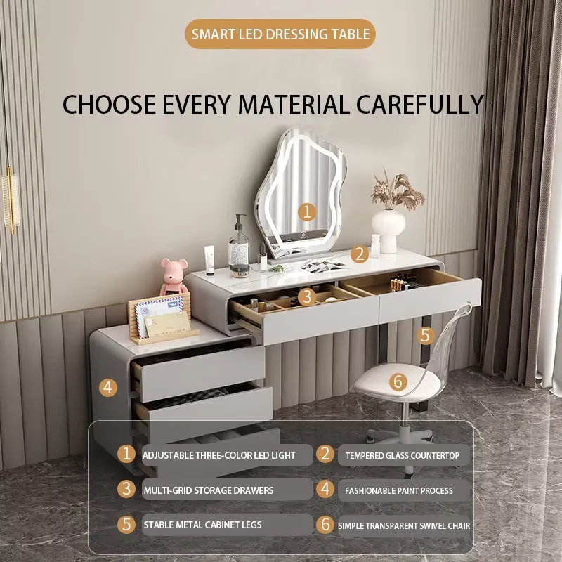 Modern Simple Light Makeup Van - Dressing Table Vanity With Lighted Mirror ulasan dan harga
