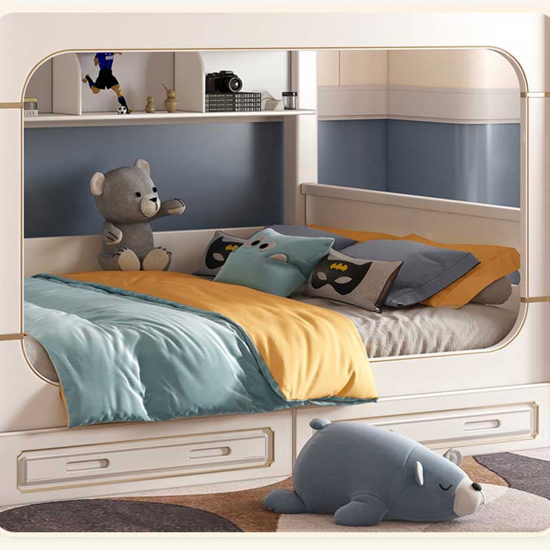 &Modern House White Boys Girl  - Bunk Bed With Stairs And Slide ulasan dan harga
