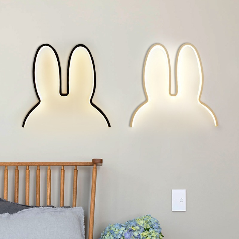 Cute Led Rabbit Wall Lights US - Floating Nightstand With Led Light ulasan dan harga