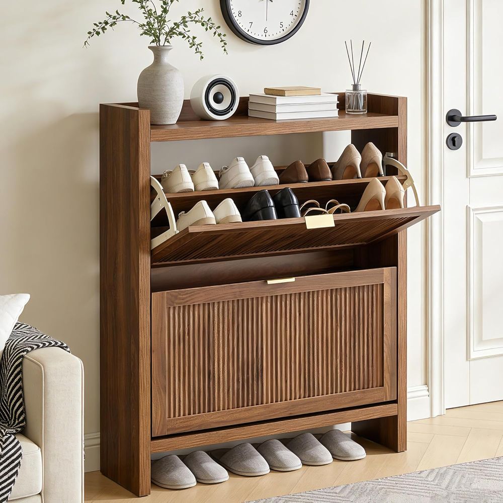Narrow Standing Wood Shoe Rack - Shoe Rack Cabinet Narrow Entryway ulasan dan harga