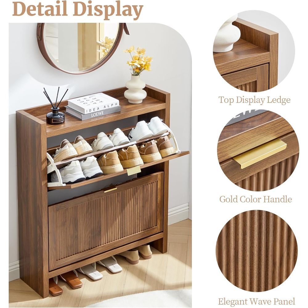 Narrow Standing Wood Shoe Rack - Shoe Rack Cabinet Narrow Entryway ulasan dan harga